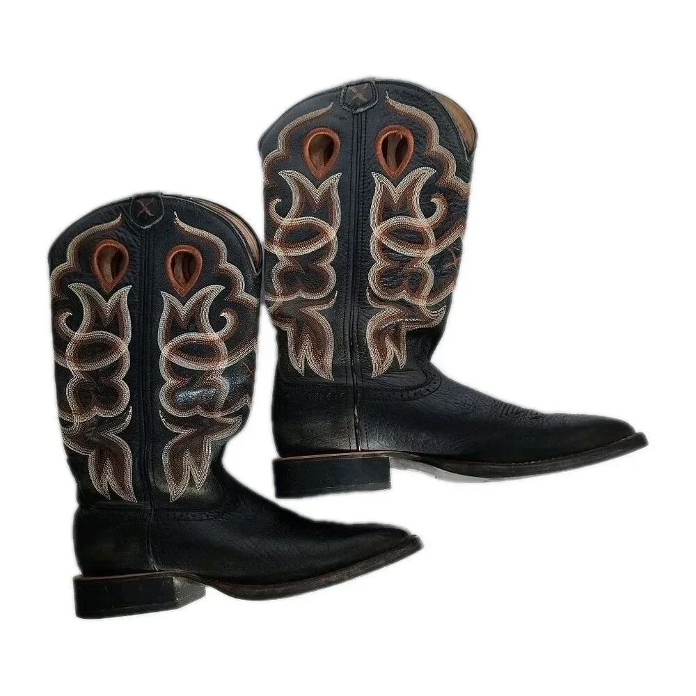 Twisted X Mens Size 8B WRS0006 Leather Steel Toe Square Western Work Barn Boots